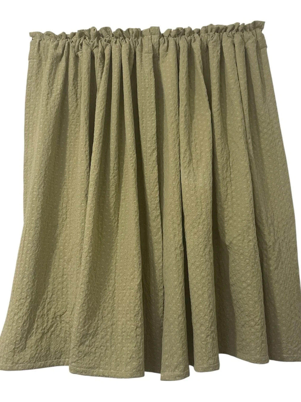 Olive Green Textured Rod Pocket Curtain Panels pack of two handmade new